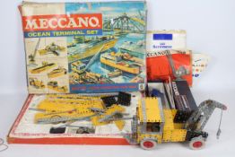 Meccano - A Meccano Ocean Terminal Set, with a Meccano model of a breakdown truck,