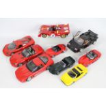 Bburago - Maisto - Danbury Mint - 9 x unboxed cars in 1:24 and 1:18 scale including Corvette C3,