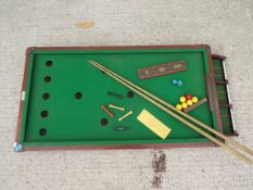 Joe Davis - A vintage Joe Davis 1/8 size Billiard Table with accessories.