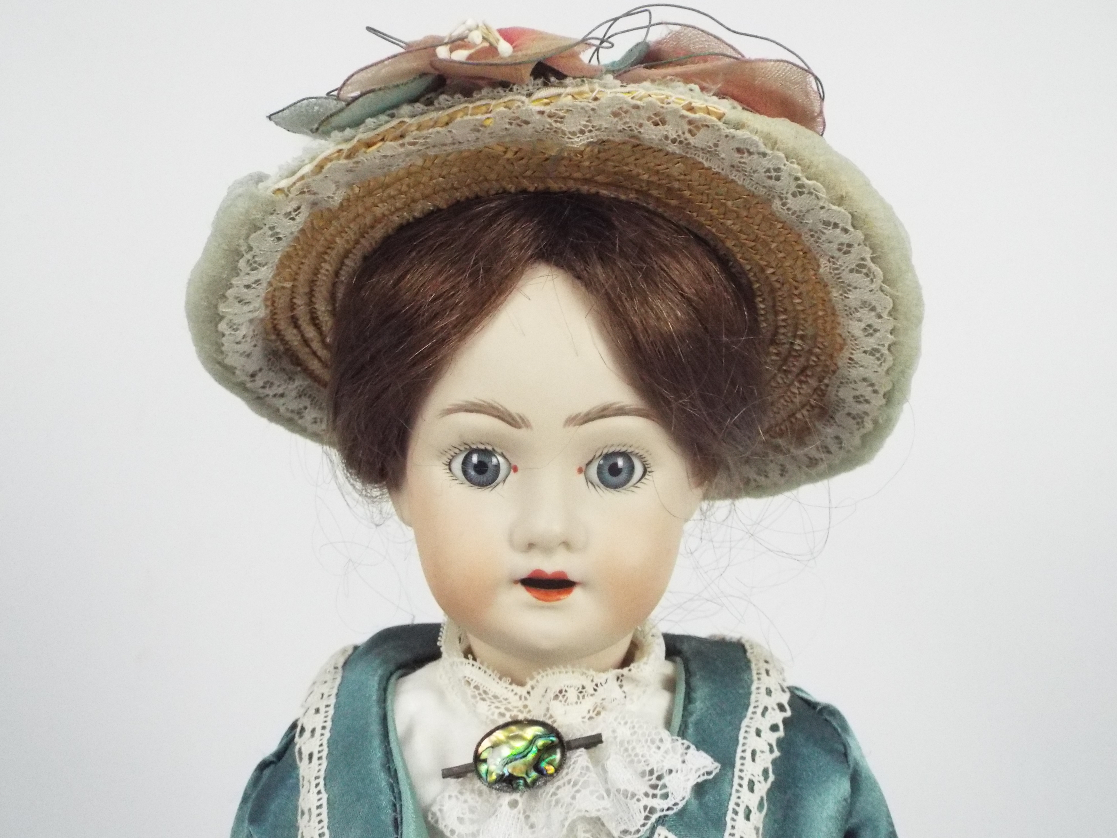 Armand Marseille - A reproduction Armand Marseille bisque head 'Lady Doll'; - Image 2 of 8