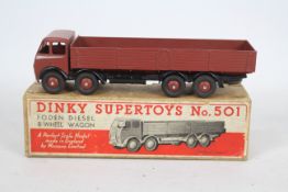 Dinky - A rare Foden Diesel 8 Wheel Wagon # 501. This one is in the scarce dull brown finish.