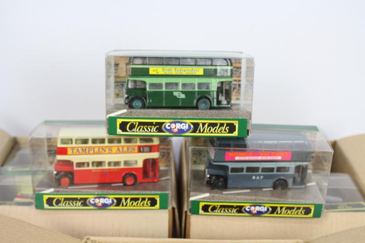 Corgi - 3 x trade boxes of Corgi AEC Double Decker Bus models # D599, - Image 2 of 2