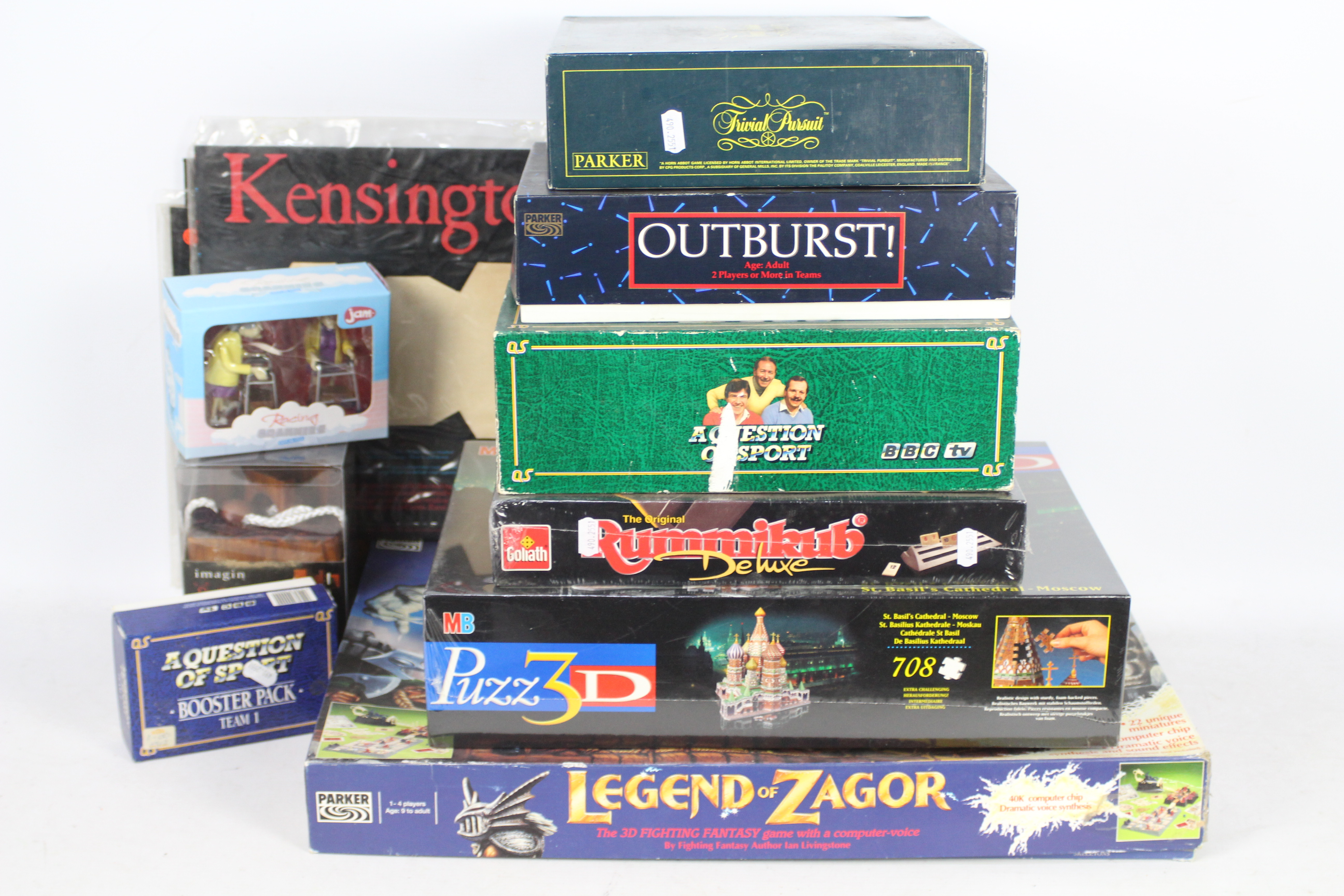 A collection of eight board games to include - Legend of Zagor by Parker - A Question of Sport by