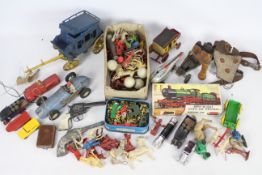 Marx, Timpo, Crescent, Airfix, Others - A mixed collection of vintage toys in playworn condition,