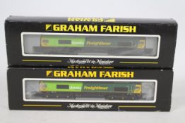 Graham Farish - Bachmann - 2 x N Gauge Class 66 Diesel locos in Freightliner Shanks livery