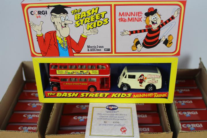 Corgi - 4 x trade boxes of 24 x limited edition The Bash Street Kids sets with a Morris J Van and - Image 2 of 2