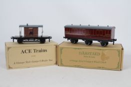 Darstaed, ACE Trains - Two boxed O gauge tinplate Brake Vans.