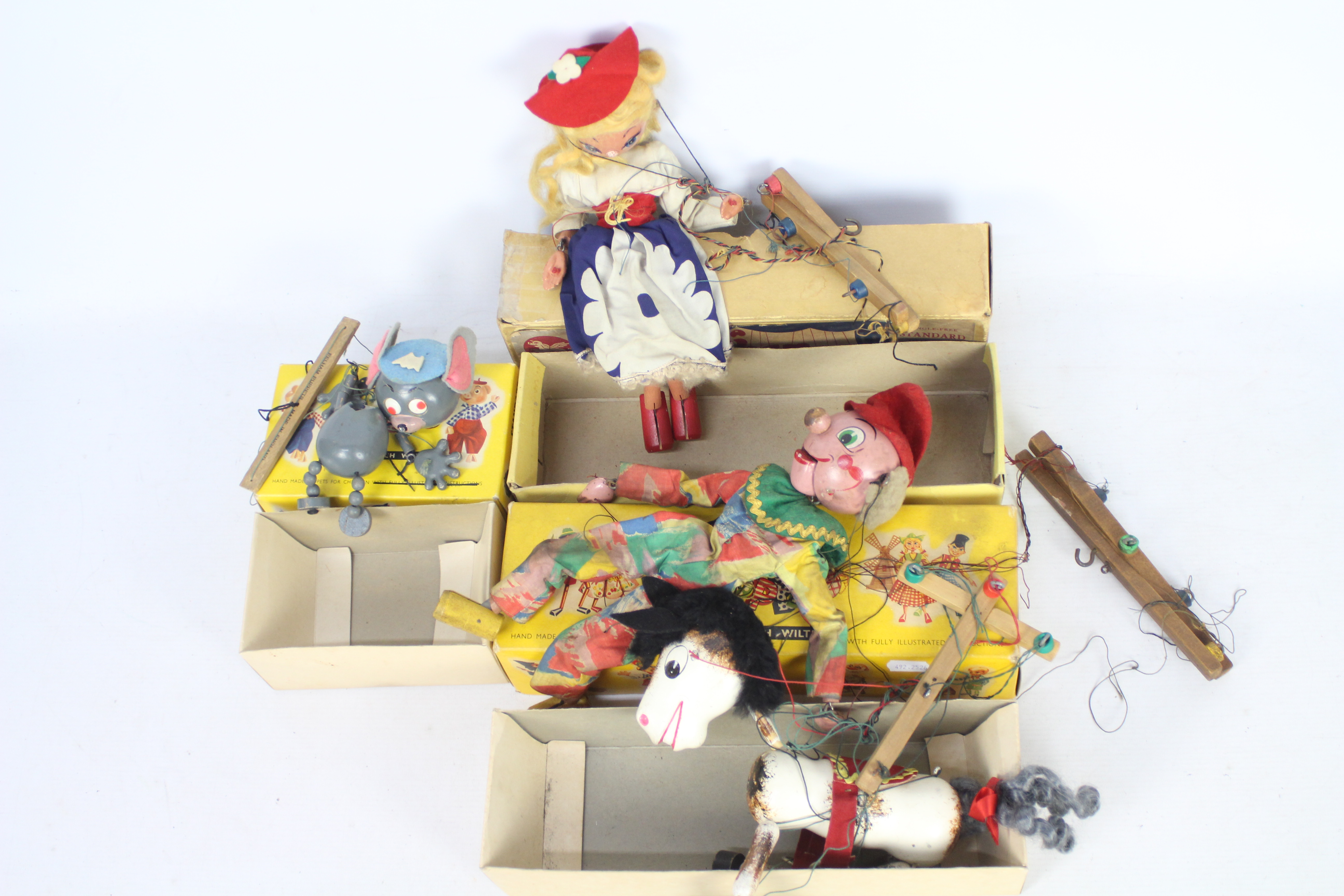 Pelham - 4 x Pelham Puppets, three in boxes, a Horse, a Special Mouse, a Clown and a Lady. - Bild 2 aus 3