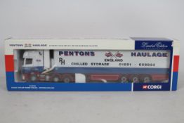 Corgi - A limited edition 1:50 scale Scania Topline Fridge Trailer in Pentons Haulage livery number