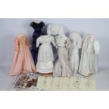 Lady Beth Trousseau - A collection of seven hand made doll outfits comprising six dresses and one