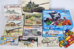 Airfix - Monogram - Tamiya - Playmobil - 11 x boxed model kits including Tamiya Chieftain MkV