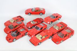 Bburago - Guiloy - Maisto - 10 x unboxed 1:18 scale Ferrari models including 250 GTO, 550 Maranello,