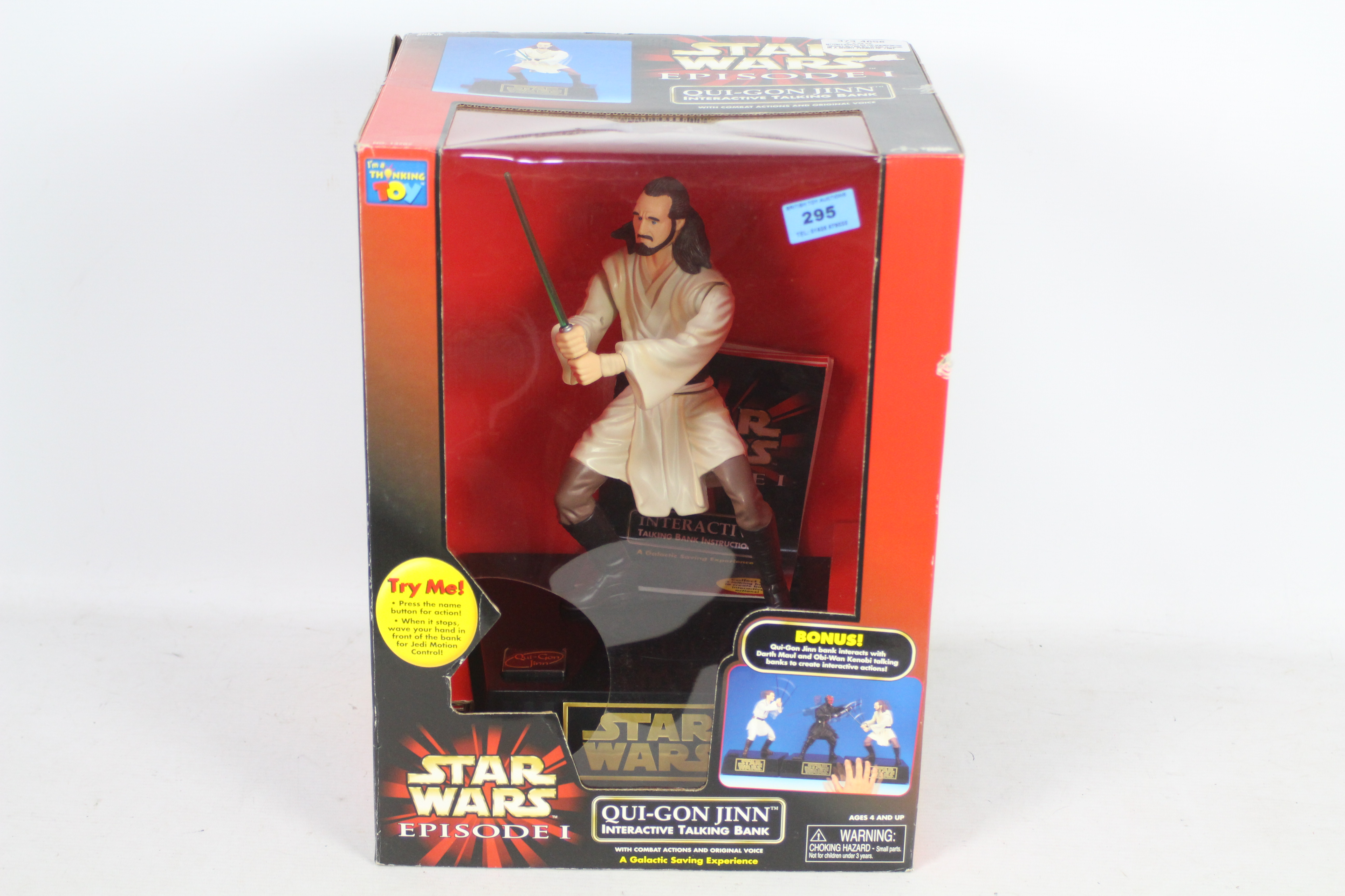 Star Wars - Episode 1 - Qui-Gon Jinn - Interactive Talking Bank with combat actions and original