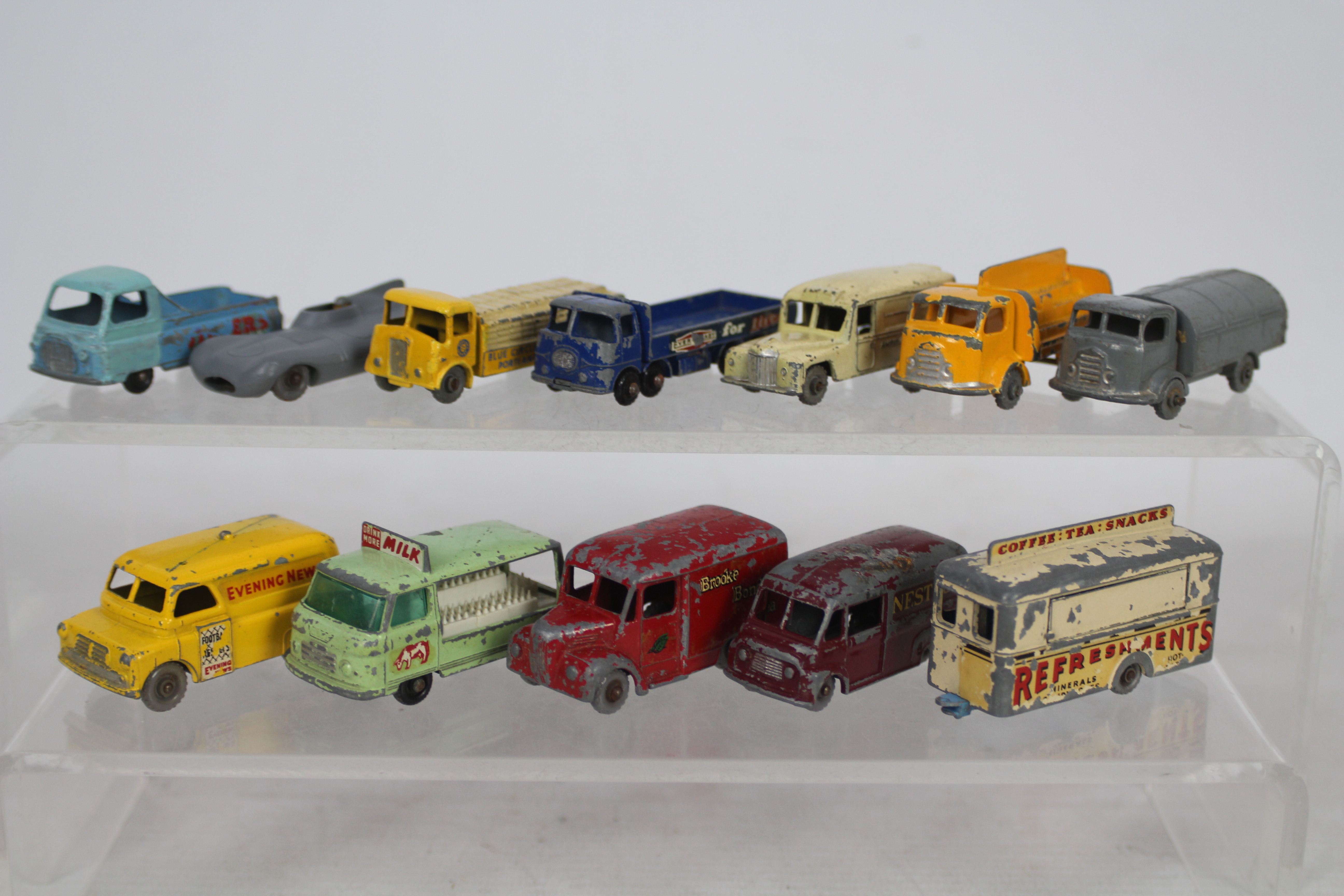 Matchbox - 12 x unboxed models including Commer Milk Float # 21,