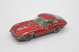Matchbox - An unboxed Jaguar E Type Coupe in the rarer combination of a lighter shade of red with