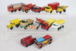 Matchbox - 12 x unboxed commercial vehicles including Unimog # 49, Alvis Stalwart # 61,