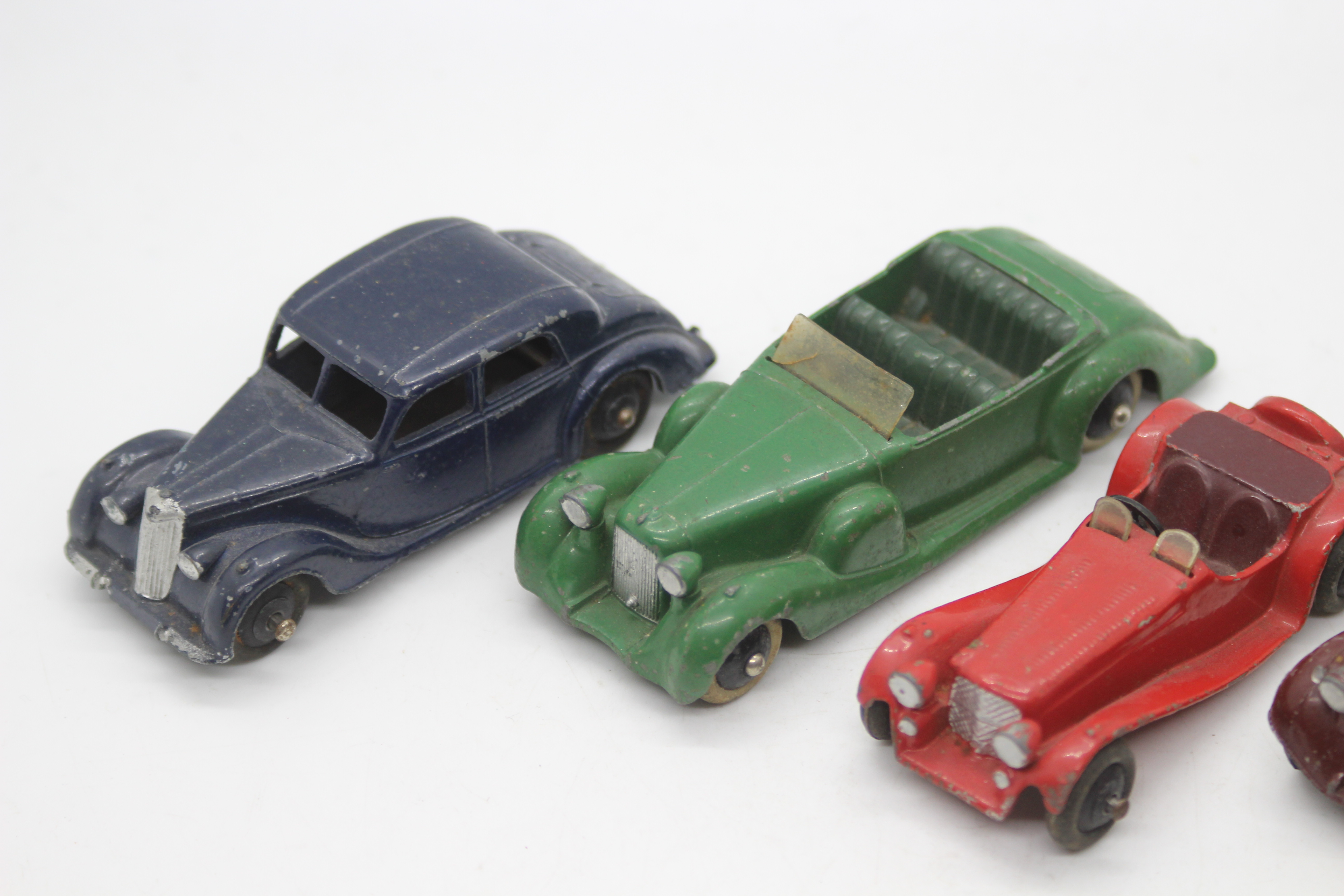 Dinky - 4 x vintage models, Jaguar SS100 1947-50 # 38f, Alvis Sports Tourer 1947-50 # 38d, - Image 2 of 5