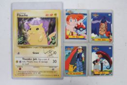 Pokemon - 5 x signed Pokemon cards including 4 x Series One Subset TV cards with certificates.