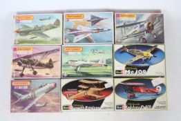 Revell - Matchbox - 9 boxed aircraft model kits in 1:72 scale including Fokker D-VII # H-43,