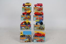 Matchbox - Superfast - 8 boxed vehicles including Cement Truck # 19, Tractor Shover # 29,