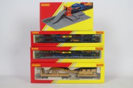 Hornby - 4 boxed OO gauge items, 2 x car transporter wagons # R6423,