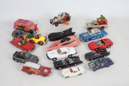 Corgi - Ertl - Dinky - 17 x unboxed models including Pink Panther car # 354,