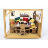 Hermann Teddy Original - A limited edition wooden 'Zum Barenwirt' cafe set depicting four small