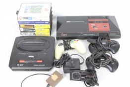 Sega - Sega Master System Mk1 computer with power adapter (plastic earth pin missing) with 1