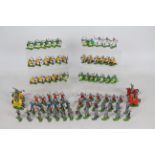 Britains Herald - A collection of 77 Knight figures, 4 on horseback, 73 on foot or kneeling.