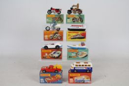 Matchbox - Superfast - 8 boxed vehicles including Hondarora Motorcycle # 18,