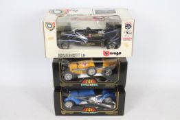 Bburago - 3 x cars a 1:14 scale a 1979 Lotus JPS MK4 Grand Prix car # 2105,