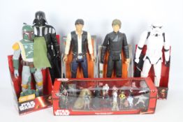Star Wars - 5 Star Wars 45cm Disney Jakks figures and a Disney Store Star Wars Mega figurine set.