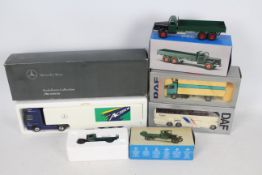 Tekno, Conrad, NZG - Five boxed diecast vehicles in various scales.
