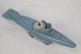 MOBO Waterboats - Snort Submarine - Blue tinplate body - No pump included.