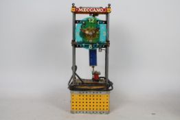 Meccano - A large Meccano clock with 240v motor. It stands 41 cm tall by 14 x 13.