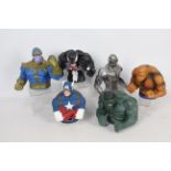 A collection of six Marvel Money Bank Busts to include - Captain America - Hulk - Venom.