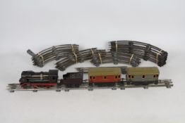 Jep - A vintage French O gauge electric 3 rail 2-4-0 loco with the Nord and 2 x coaches and a