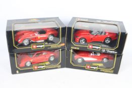 Bburago - 4 x 1:18 scale cars, Ferrari F40 # 3032, Ferrari 250 Testa Rossa # 3002,