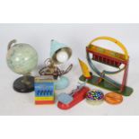 Chad Valley - Mettoy - A collection of vintage toys including a tin plate ball race game with a