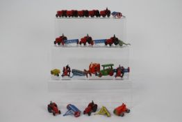 Wardie - Matchbox - A collection of 16 unboxed vehicles including 12 tractors, some with trailers,