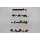 Wardie - Matchbox - A collection of 16 unboxed vehicles including 12 tractors, some with trailers,