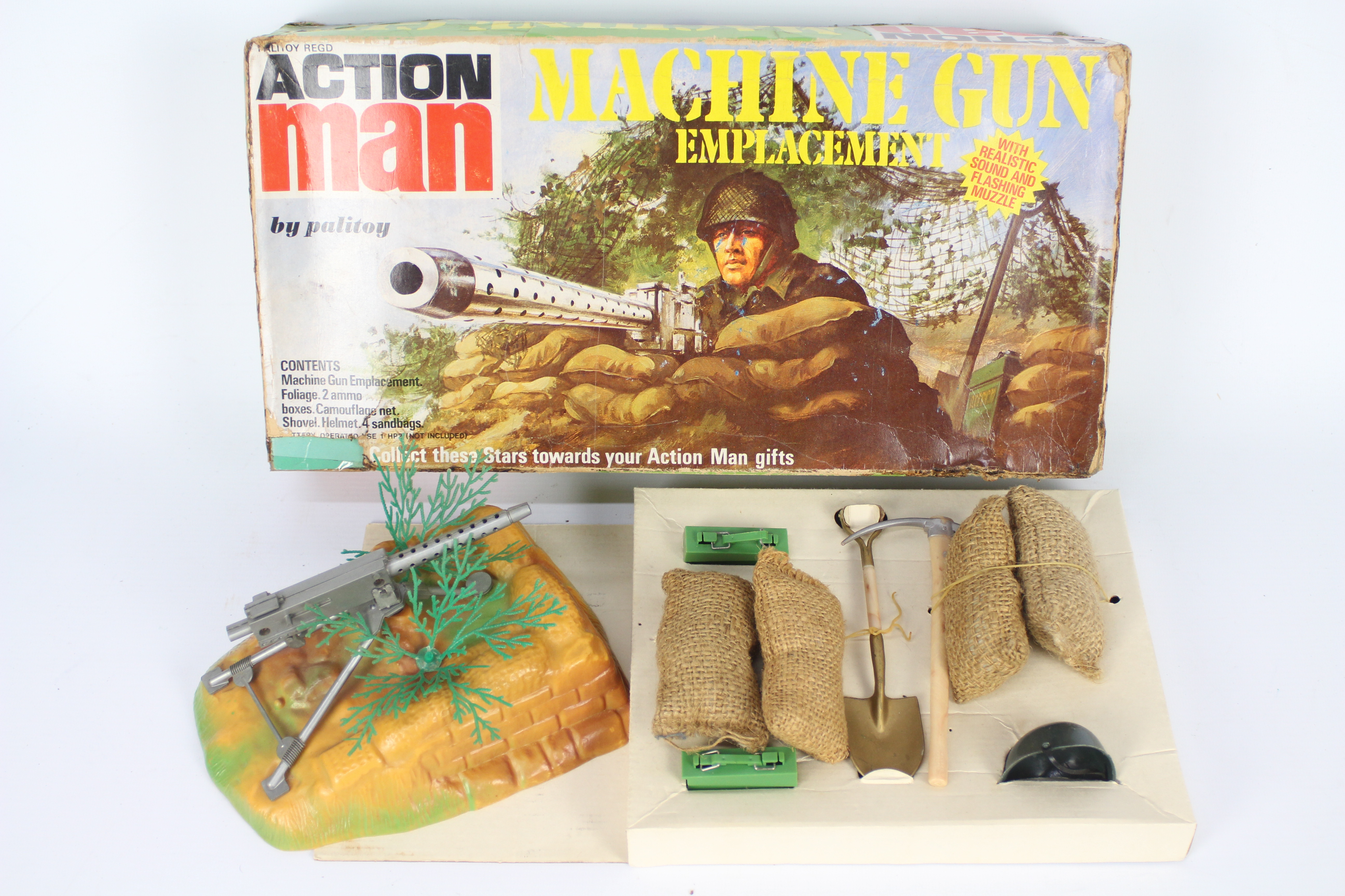 Palitoy, Action Man - A boxed vintage Palitoy Action Man Machine Gun Emplacement.