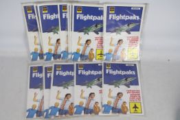 Airfix - 15 unopened 1970s Airfix Flightpaks pre cut card model kits, 5 Concorde,