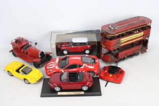 Welly - Hot Wheels - New Bright - 6 models including Ferrari 246 Dino in 1:18 scale,
