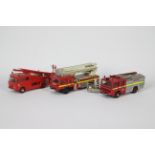 R.S.H. - 3 built kit model Fire Engines, two Dennis models and a Volvo Saxon Simon Snorkel.