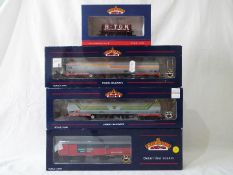 Bachmann - four OO gauge wagons comprising two off 100 ton bogie tank wagons (Blue Riband),