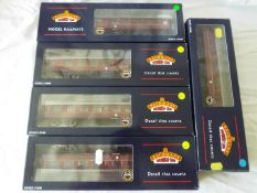 Bachmann Blue Riband - five OO gauge Mark 1 maroon corridor coaches (various) all appear mint in m