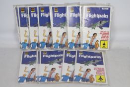 Airfix - 15 unopened 1970s Airfix Flightpaks pre cut card model kits, 5 F1A Lightning,