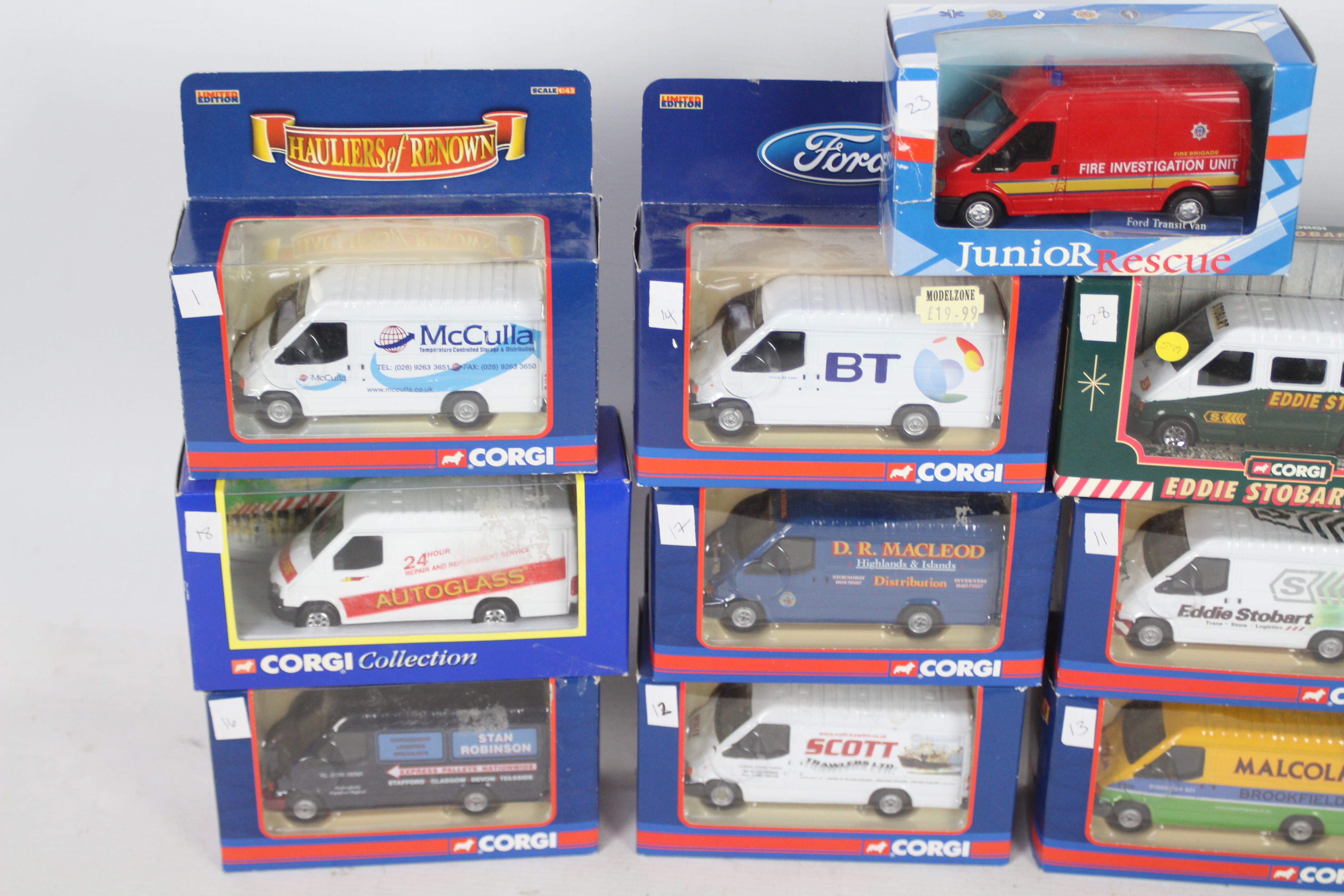 Corgi - 13 boxed die-cast model vans - Lot includes a 1:43 #CC07807 Eddie Stobart Transit van, - Image 2 of 3