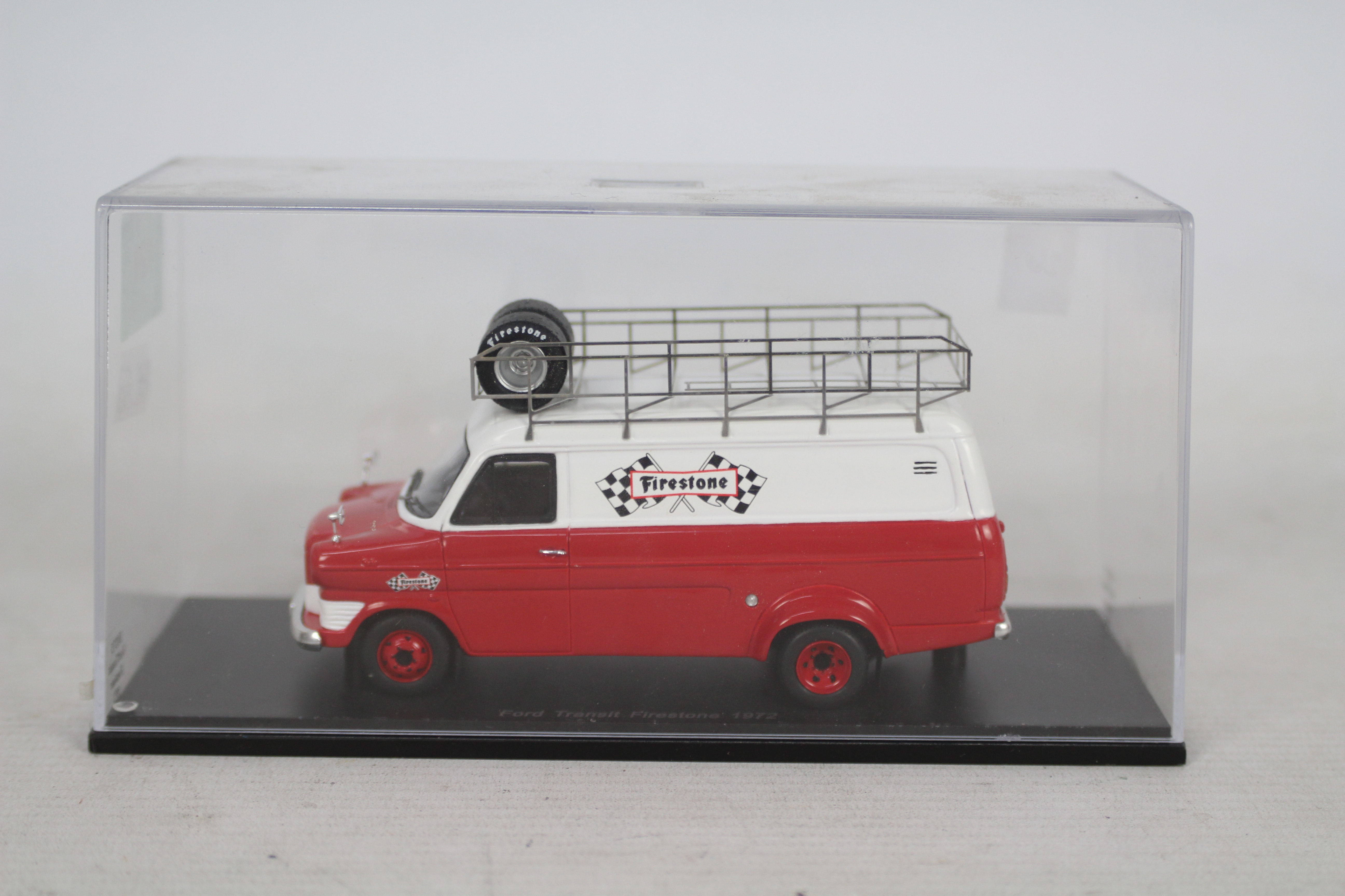 Spark - A boxed die-cast red and white coloured #S0275 Ford Transit Firestone 1972.